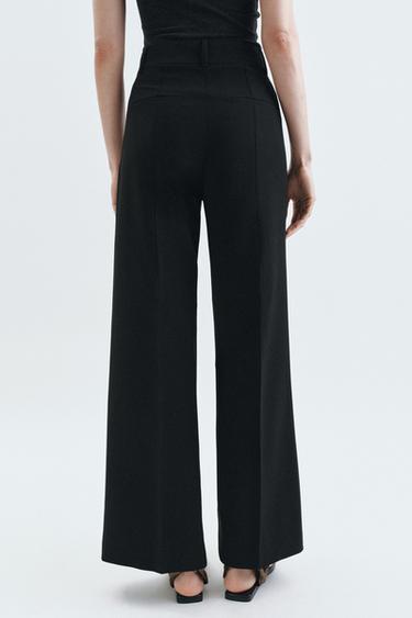 PANTALON DROIT NERVURÉ ZW COLLECTION - Noir de Zara - Image 2