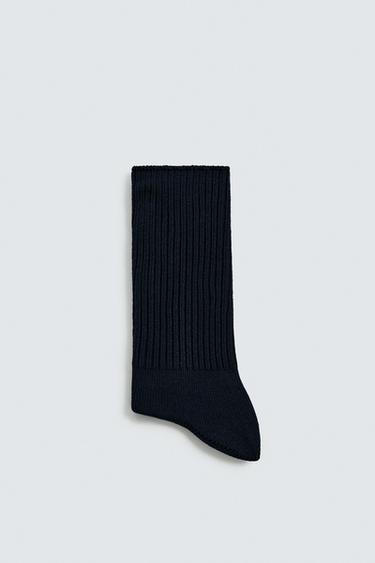 RIBBED SOCKS - Dark navy by Zara