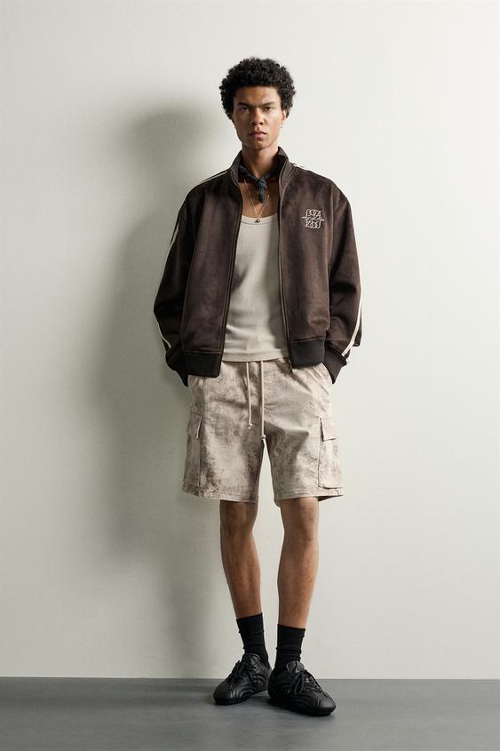 CAZADORA EFECTO ANTE COMBINADO CONTRASTE - Marrón de Zara - Imagen 0
