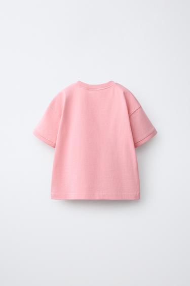 EMBROIDERED SHELL T-SHIRT - Chalk pink by Zara - Image 1