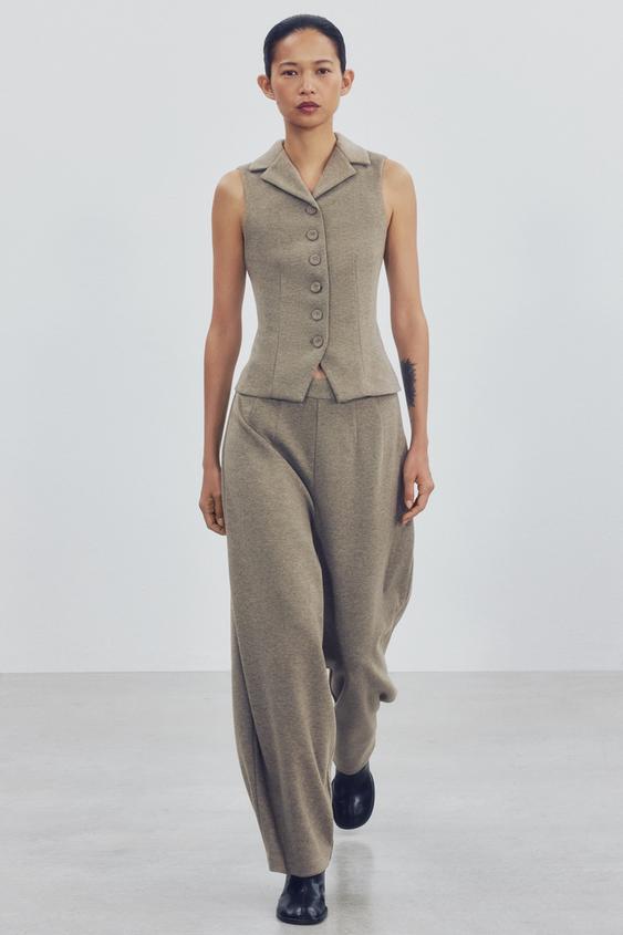 FITTED WAISTCOAT - Mid-mink by Zara - Image 0