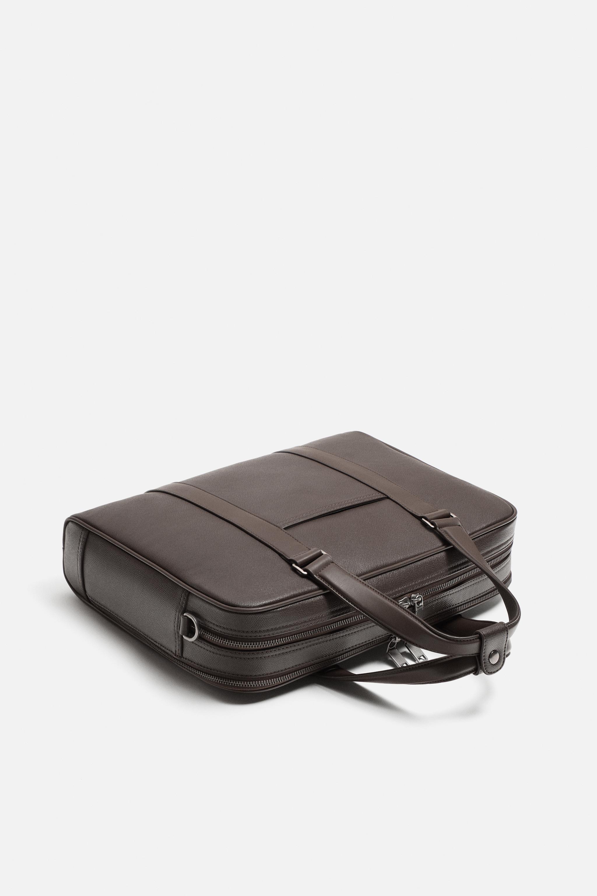 小物 ZAKA Men's Bags Zara Briefcase Bag Zara Textured Crossbody Bag Black