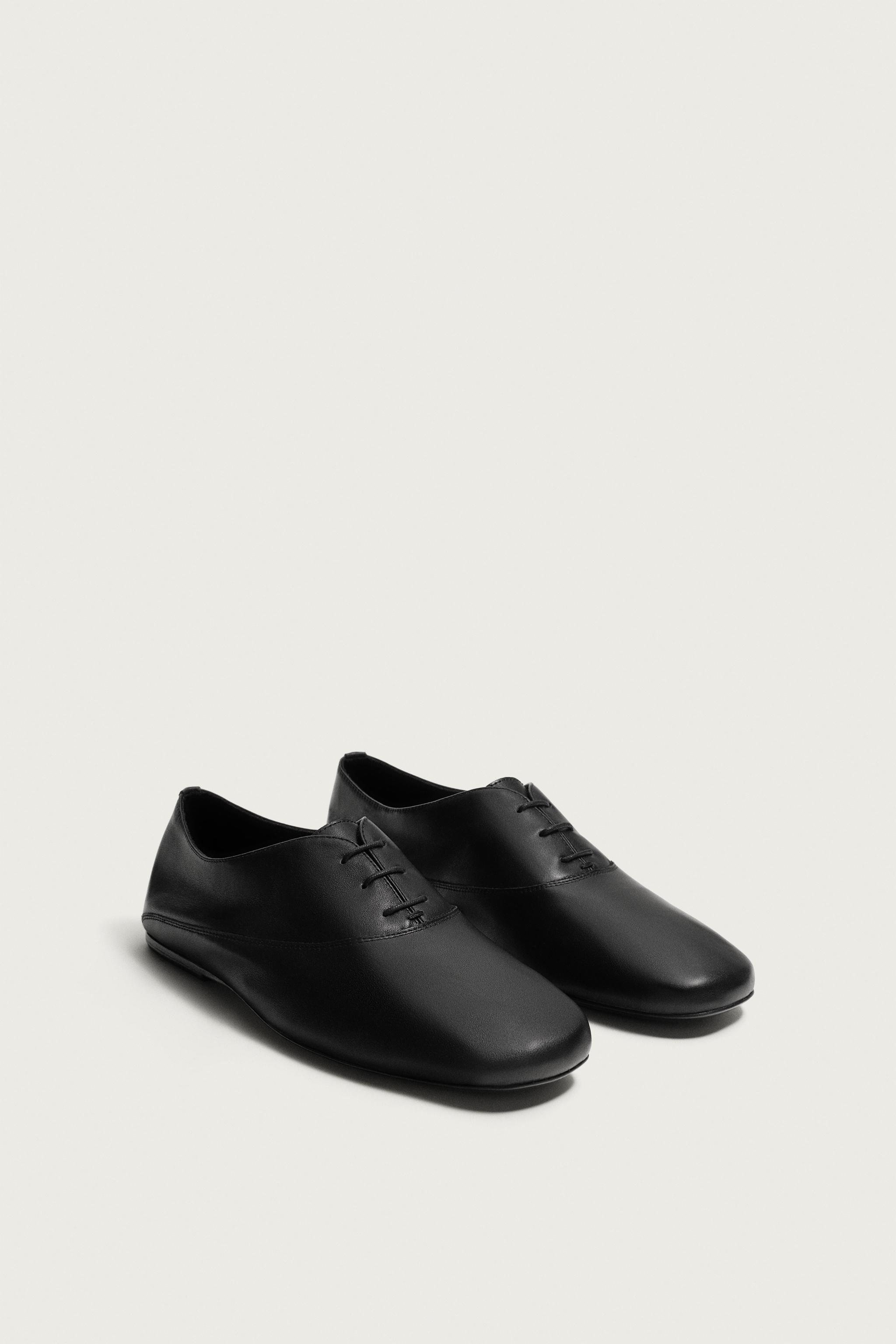 LEATHER SHOES — Black