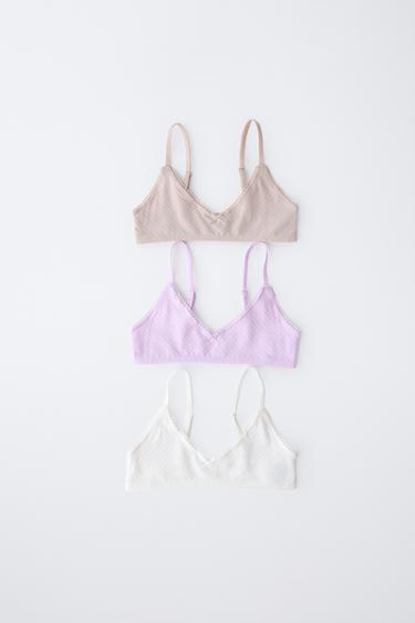 Zara AGES 9-14/ THREE-PACK OF STRUCTURED TOPS - Multicolored