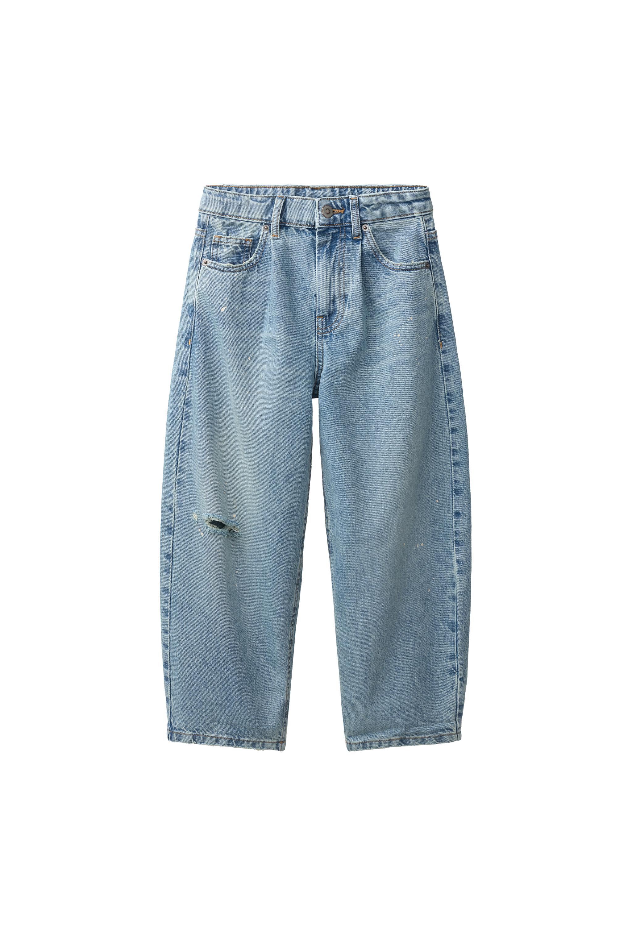 ダメージ加工バルーンフィットデニムパンツ - ブルー | ZARA Japan / 日本
