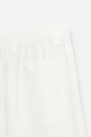 PANTALON COUPE DÉCONTRACTÉE 100 % CHANVRE - Blanc cassé de Zara - Image 9