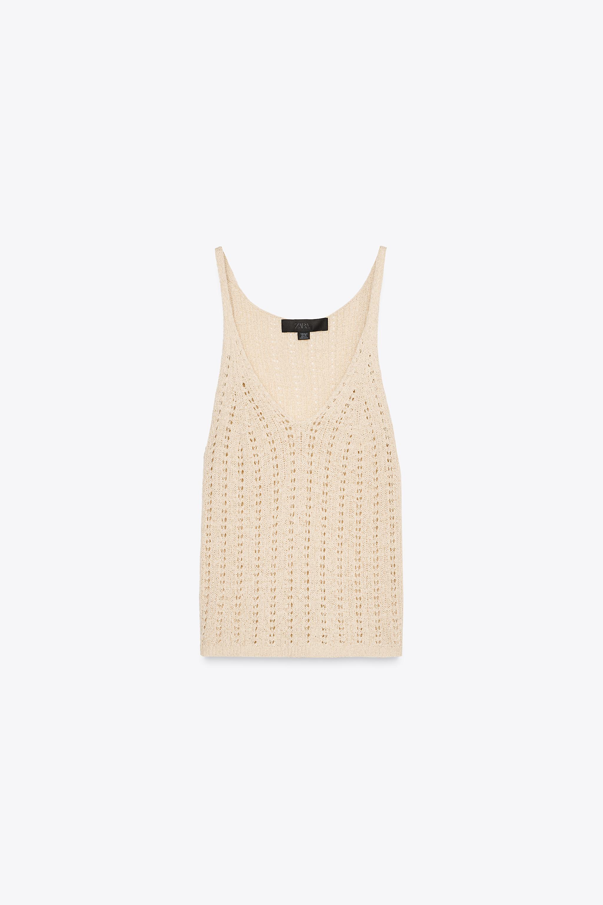 TOP EN MAILLE POINTELLE