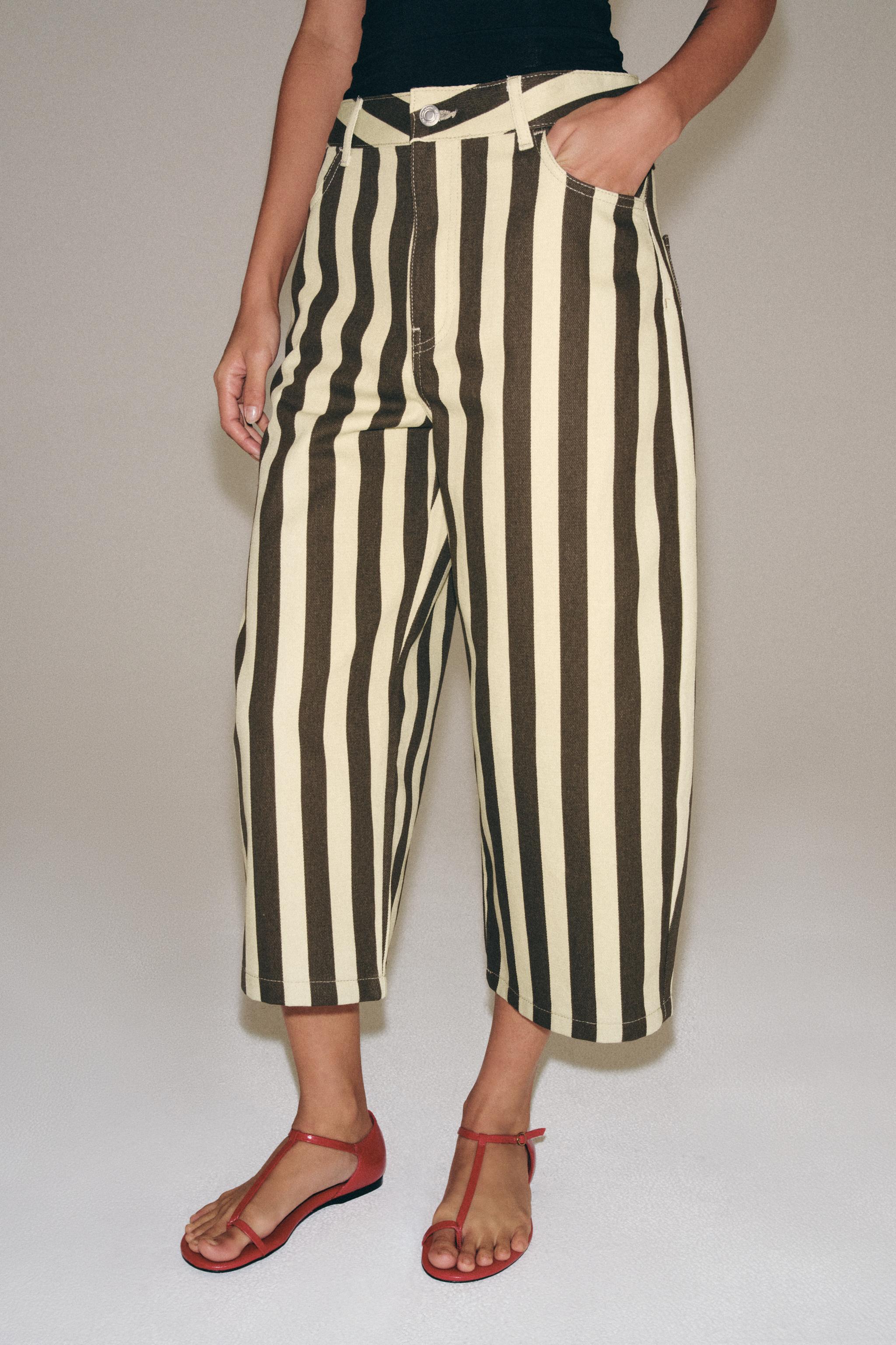 ZW COLLECTION CROPPED STRIPED TROUSERS