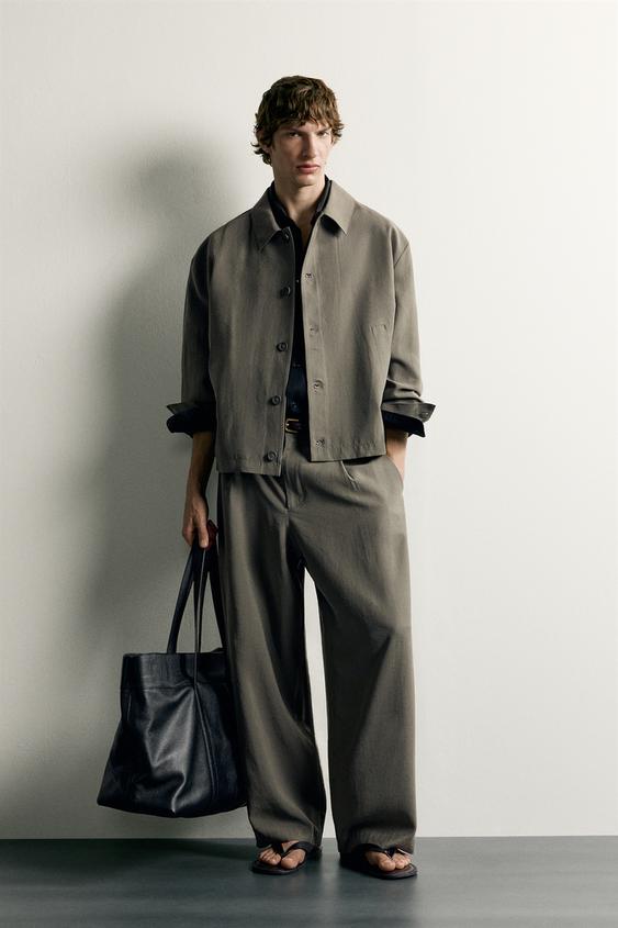 FLUID BOXY FIT OVERSHIRT - ecru/khaki by Zara - Image 0