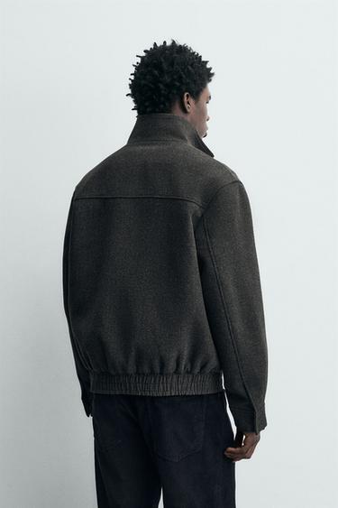 ZIP-UP SYNTHETIC WOOL JACKET - Grey by Zara - Image 2