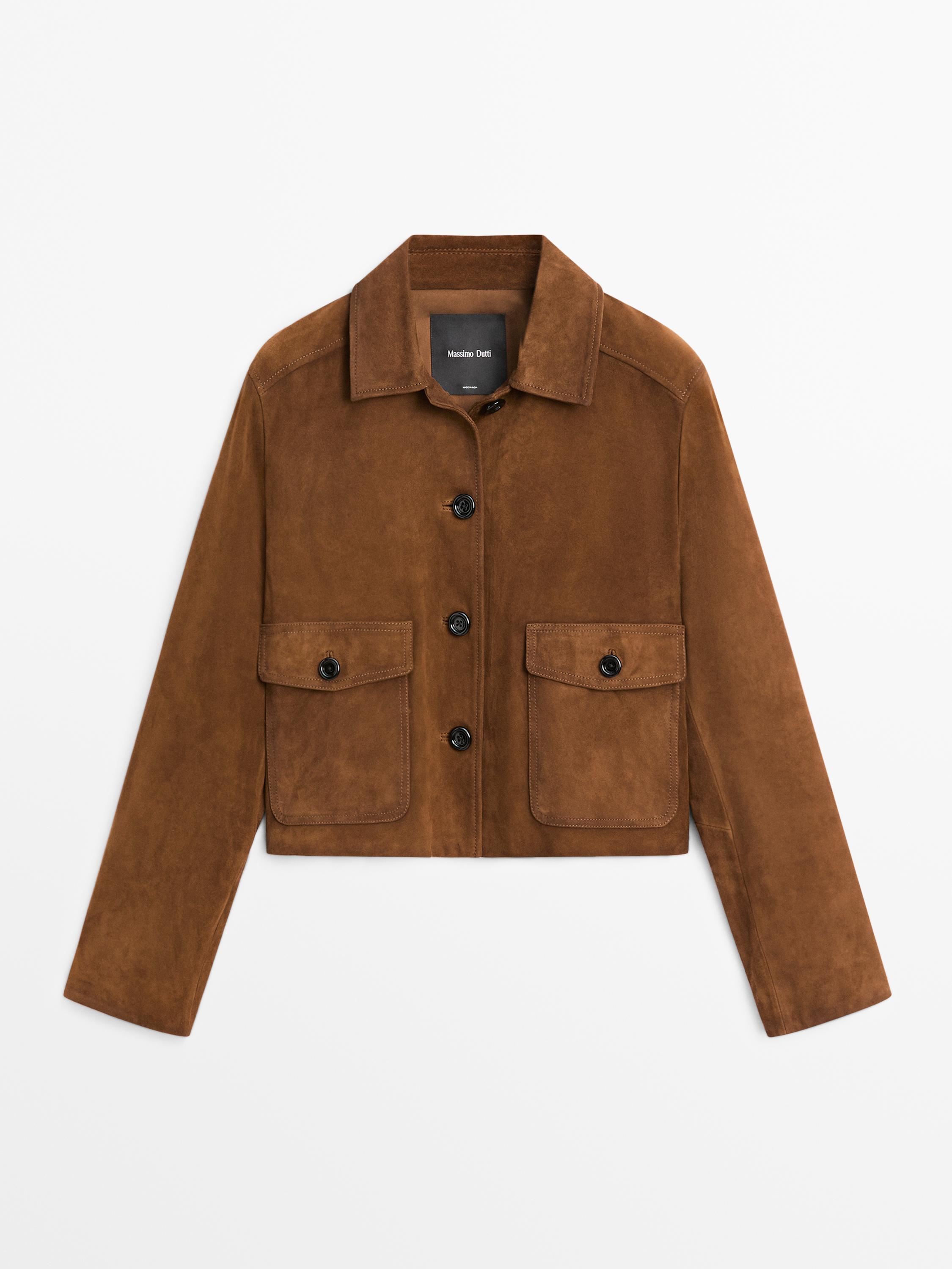Veste en cuir finition daim