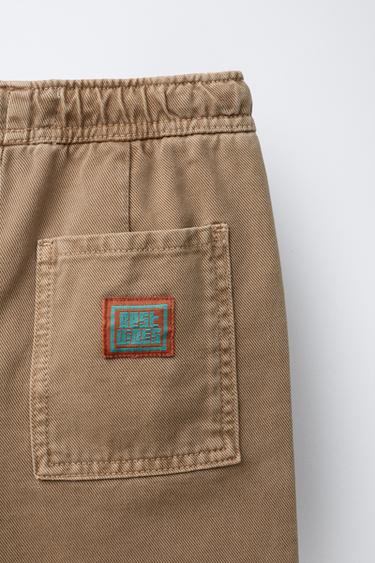 PANTALON BALLON À COUTURES - Camel clair de Zara - Image 3
