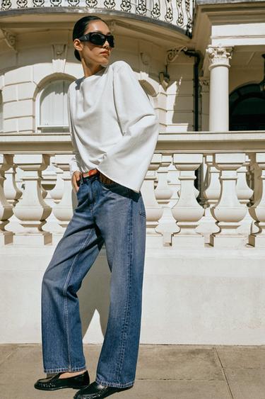 JEANS Z1975 REGULAR TIRO ALTO LONG LENGTH - Azul de Zara