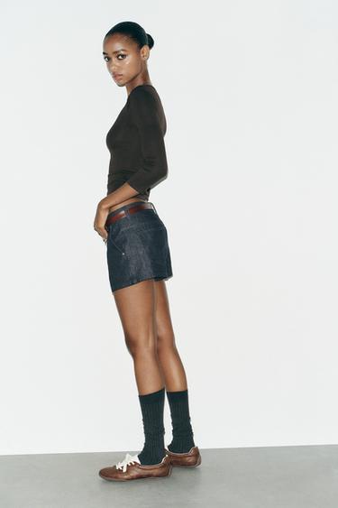 T-SHIRT COTON MODAL - Marron de Zara - Image 3