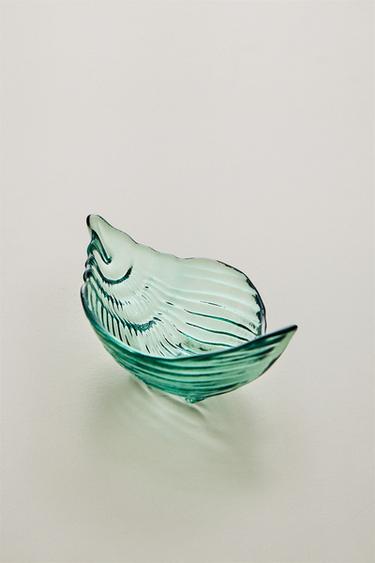 Zara SHELL GLASS BOWL - Blue / Green