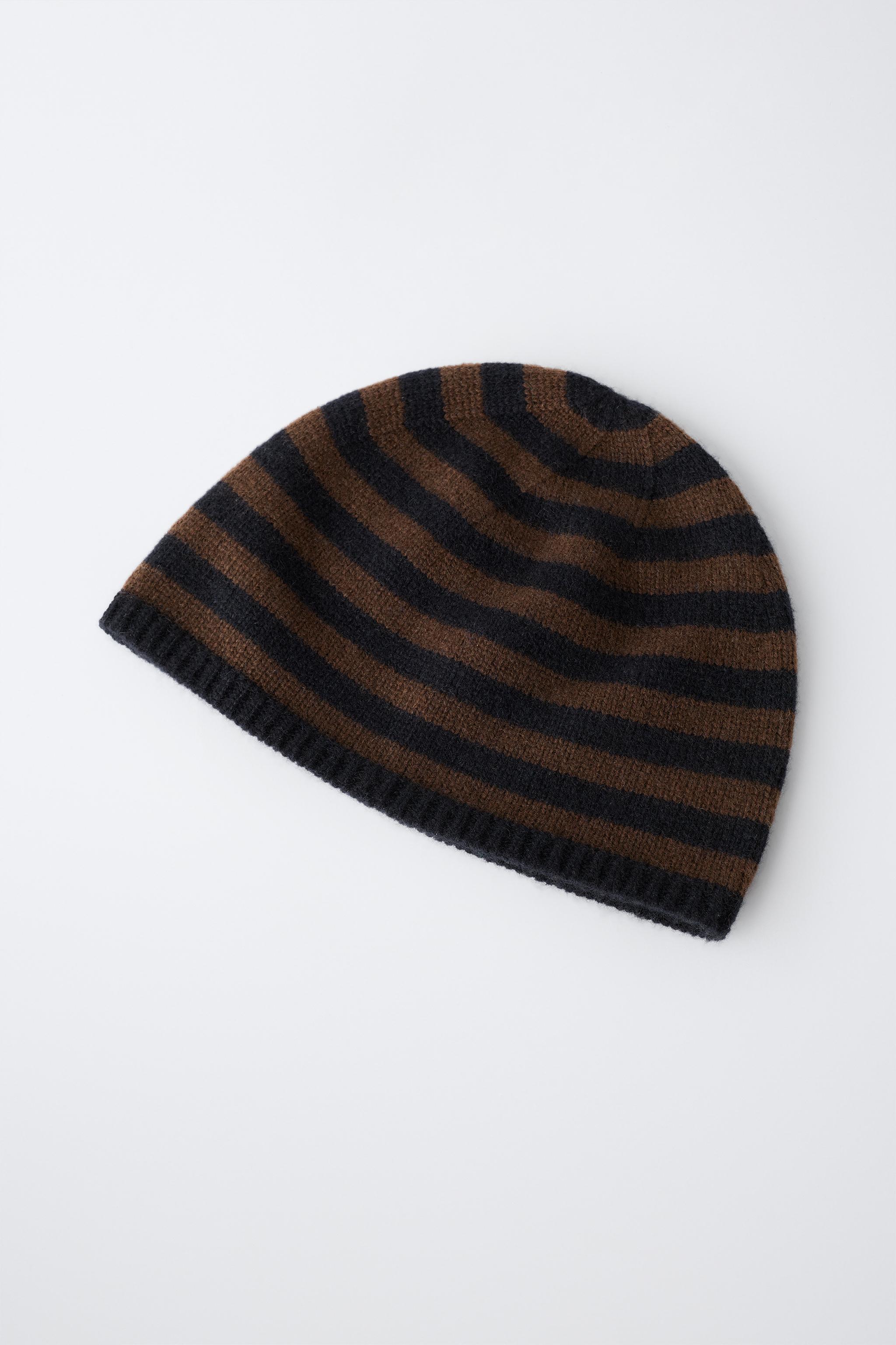 0FR. PARIS X ZARA 100% CASHMERE STRIPED BEANIE