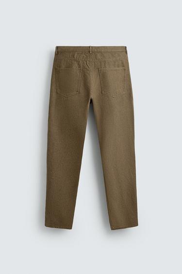 PANTALON REGULAR FIT COTON - Marron clair de Zara - Image 6