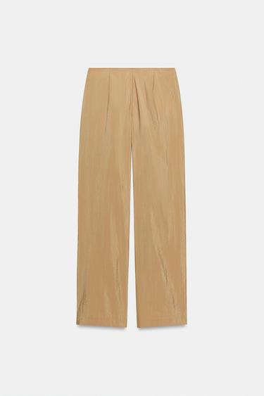 PANTALON DROIT PARÉO - Beige clair de Zara - Image 1