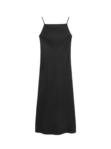 Zara 100% linen midi dress - Black