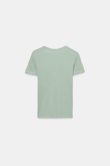 T-SHIRT FLUIDE À MANCHES COURTES - Vert d'eau de Zara - Image 5