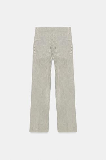 JEAN ZW COLLECTION BOOTCUT CROPPED FLARE TAILLE NORMALE - Écru / Chiné de Zara - Image 6