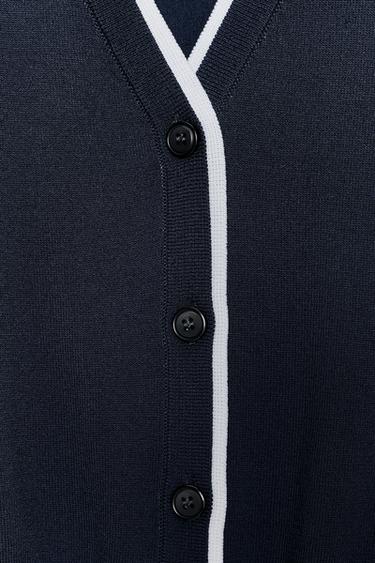GILET EN MAILLE FINITIONS DOUBLE ÉPAISSEUR - Bleu marine de Zara - Image 5