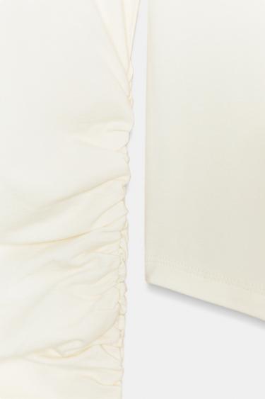 T-SHIRT COTON MODAL PLIS - Écru de Zara - Image 7