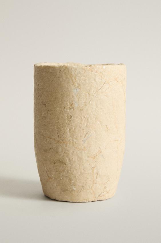 MARMEREN TANDENBORSTELGLAS MET ONREGELMATIGE RAND - Beige van Zara - Afbeelding 0