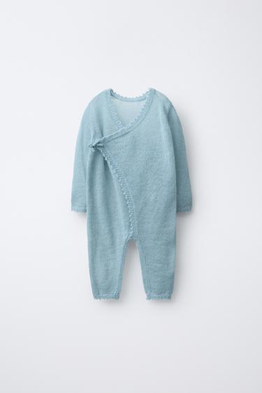 ДЛИННЫЙ КОМБИНЕЗОН С АЖУРНЫМИ ВСТАВКАМИ — ПАСТЕЛЬНО-СИНИЙ от Zara