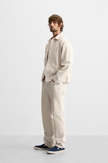 WASHED DENIM OVERSHIRT - Oyster-white by Zara - Image 3
