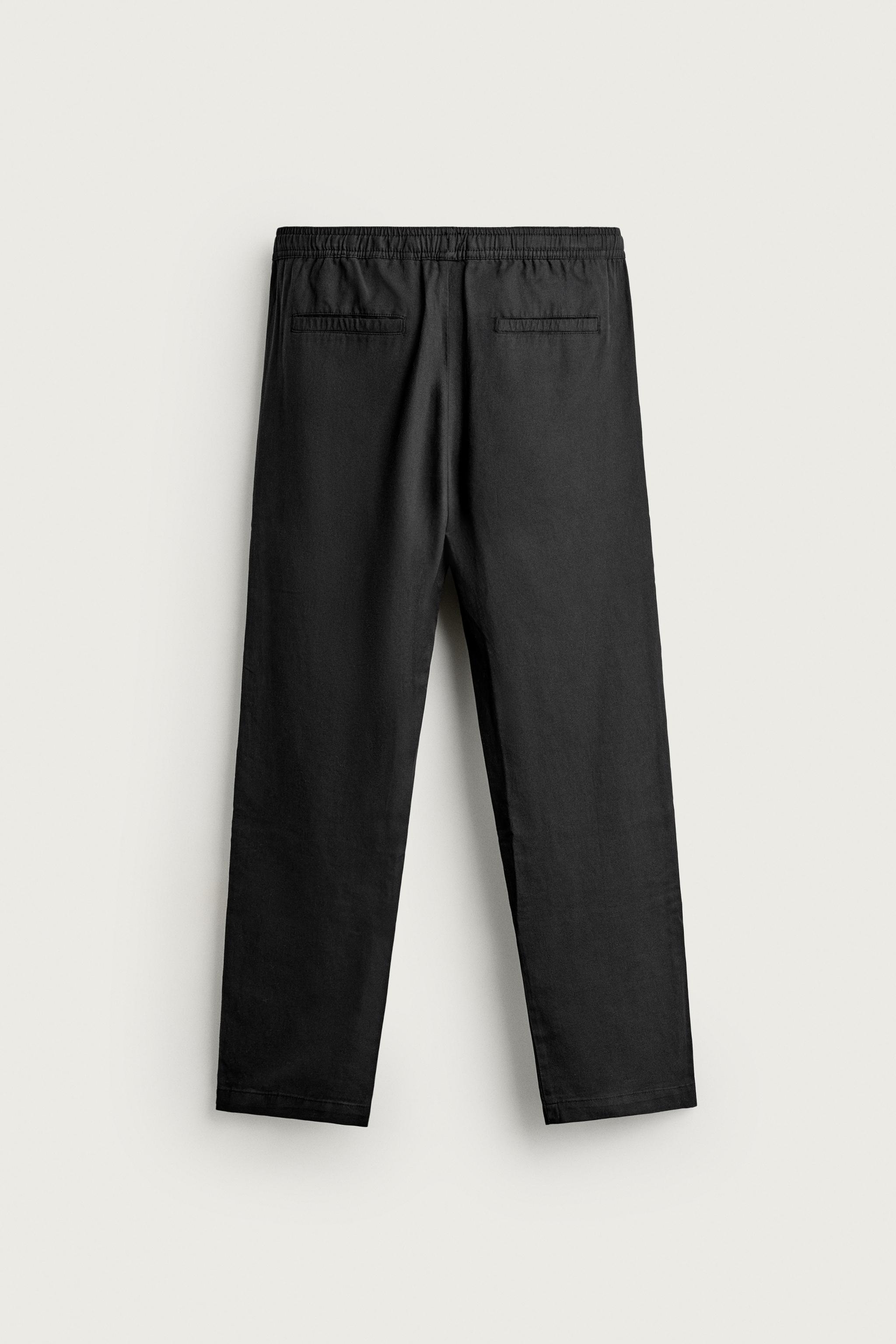 Zara PAMUK KARIŞIMLI RELAXED FIT PANTOLON görsel 7