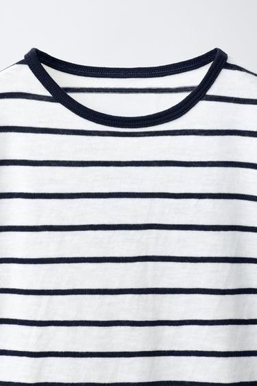 T-SHIRT SOFT À RAYURES - Blanc de Zara - Image 2
