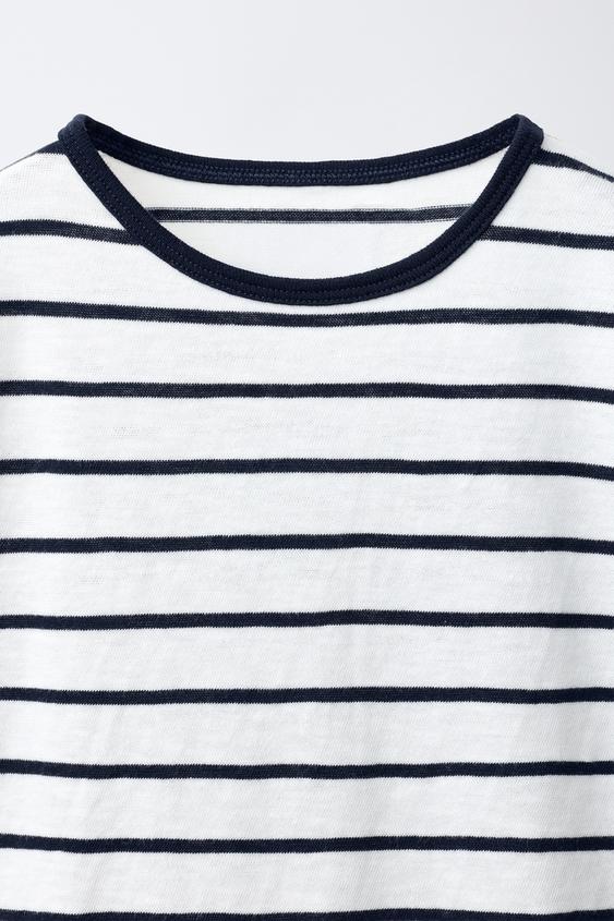T-SHIRT SOFT À RAYURES - Blanc de Zara - Image 2