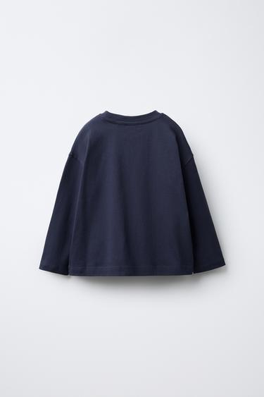 EMBROIDERED T-SHIRT - Navy blue by Zara - Image 1