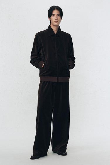 レギュラーフィットベルベットジャケット SOSHIOTSUKI X ZARAブラウンZaraのレギュラーフィットベルベットジャケット SOSHIOTSUKI X ZARA - ブラウン