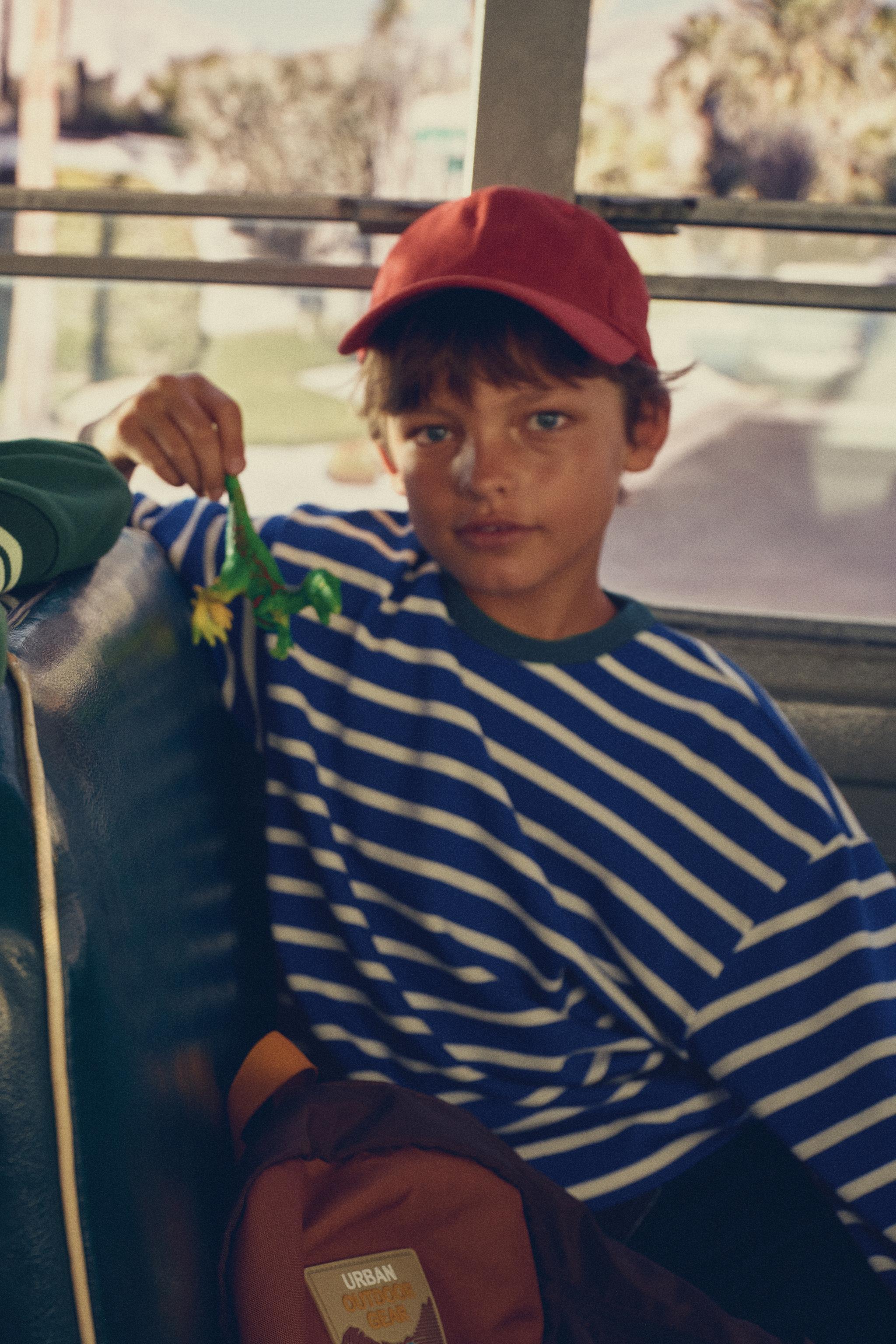 STRIPED T-SHIRT — Blue