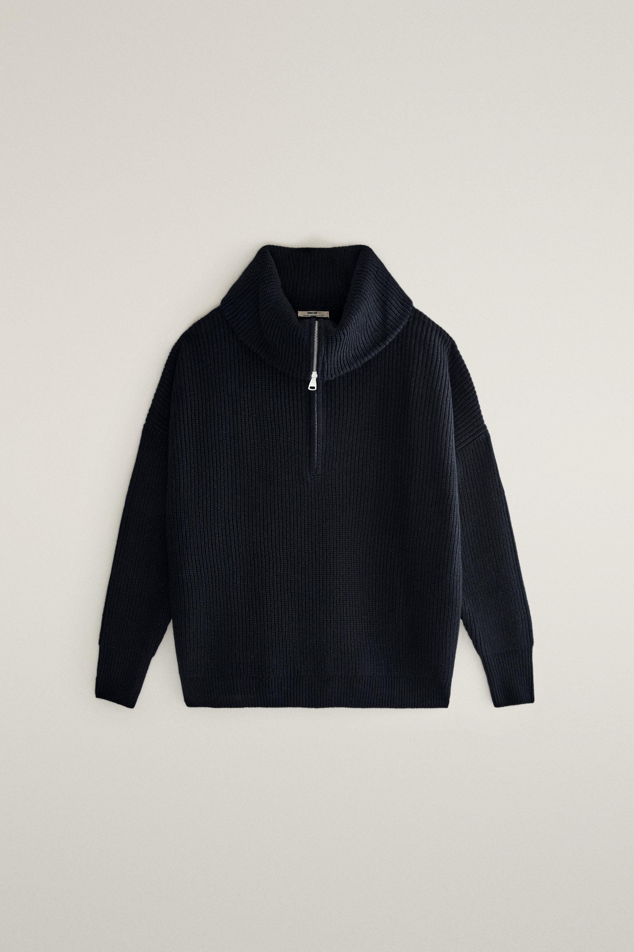 WOOL SWEATER WITH ZIPPER