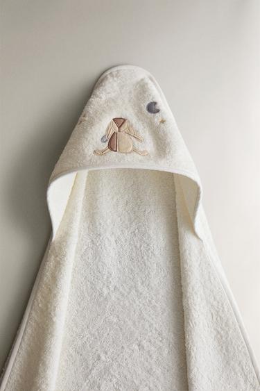 BABY-HÅNDKLÆDE MED HÆTTE - knæk. hvid fra Zara - Billede 0