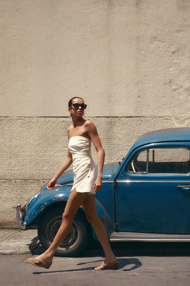 MONO CORTO PALABRA DE HONOR CON LINO - Crudo de Zara