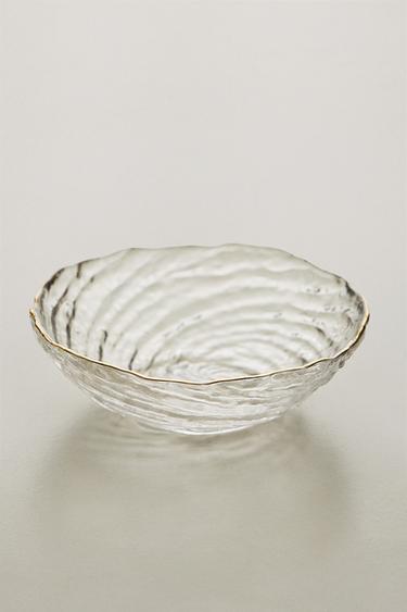 GLASS BOWL WITH GOLD RIM - Gold by Zara