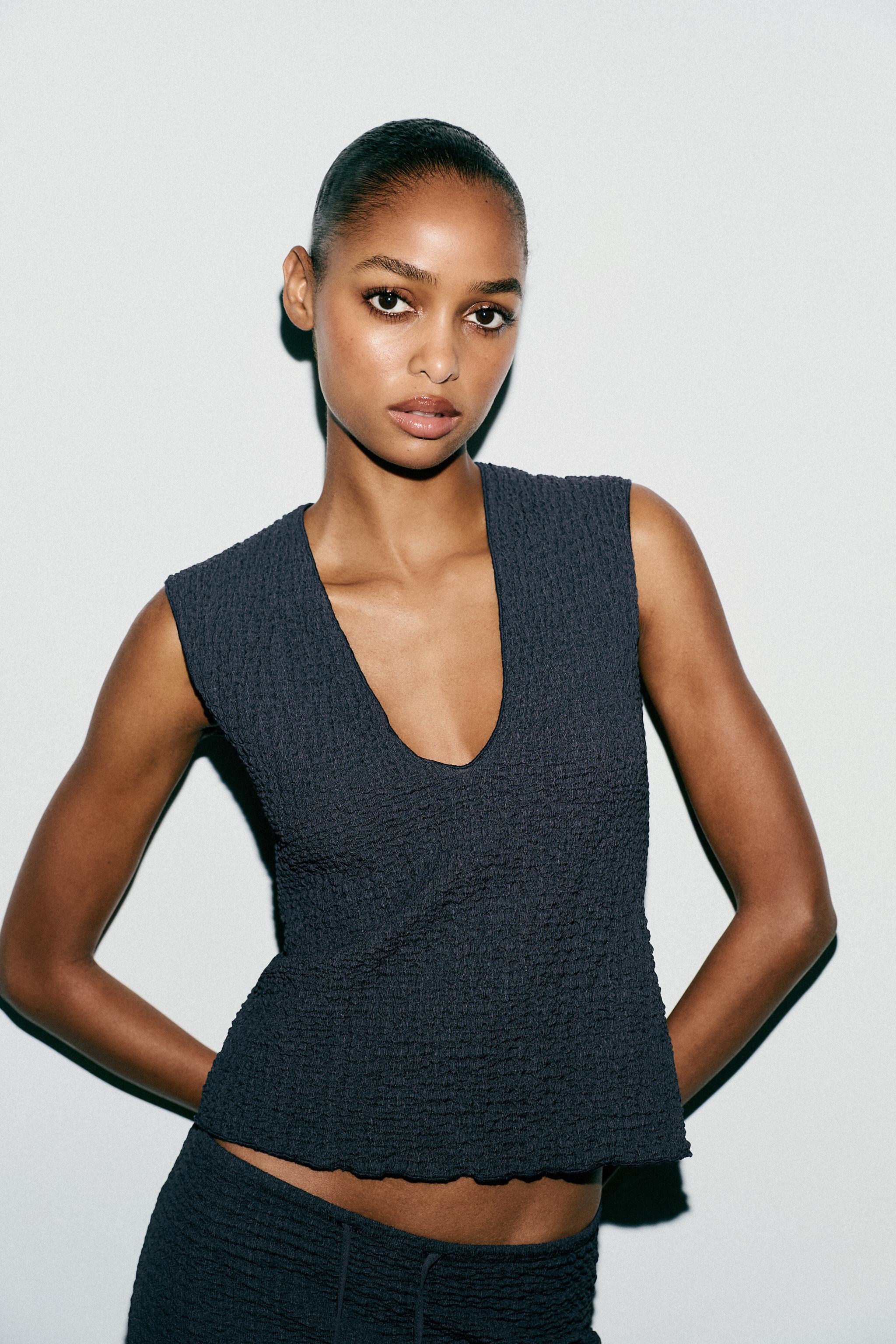 テクスチャートップス - ライトイエロー | ZARA Japan / 日本