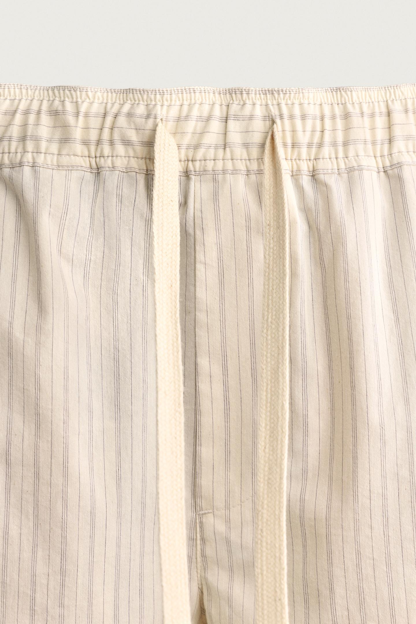 Мужские шорты Zara Striped Relaxed Fit, цвет: Устричный белый — фото 8