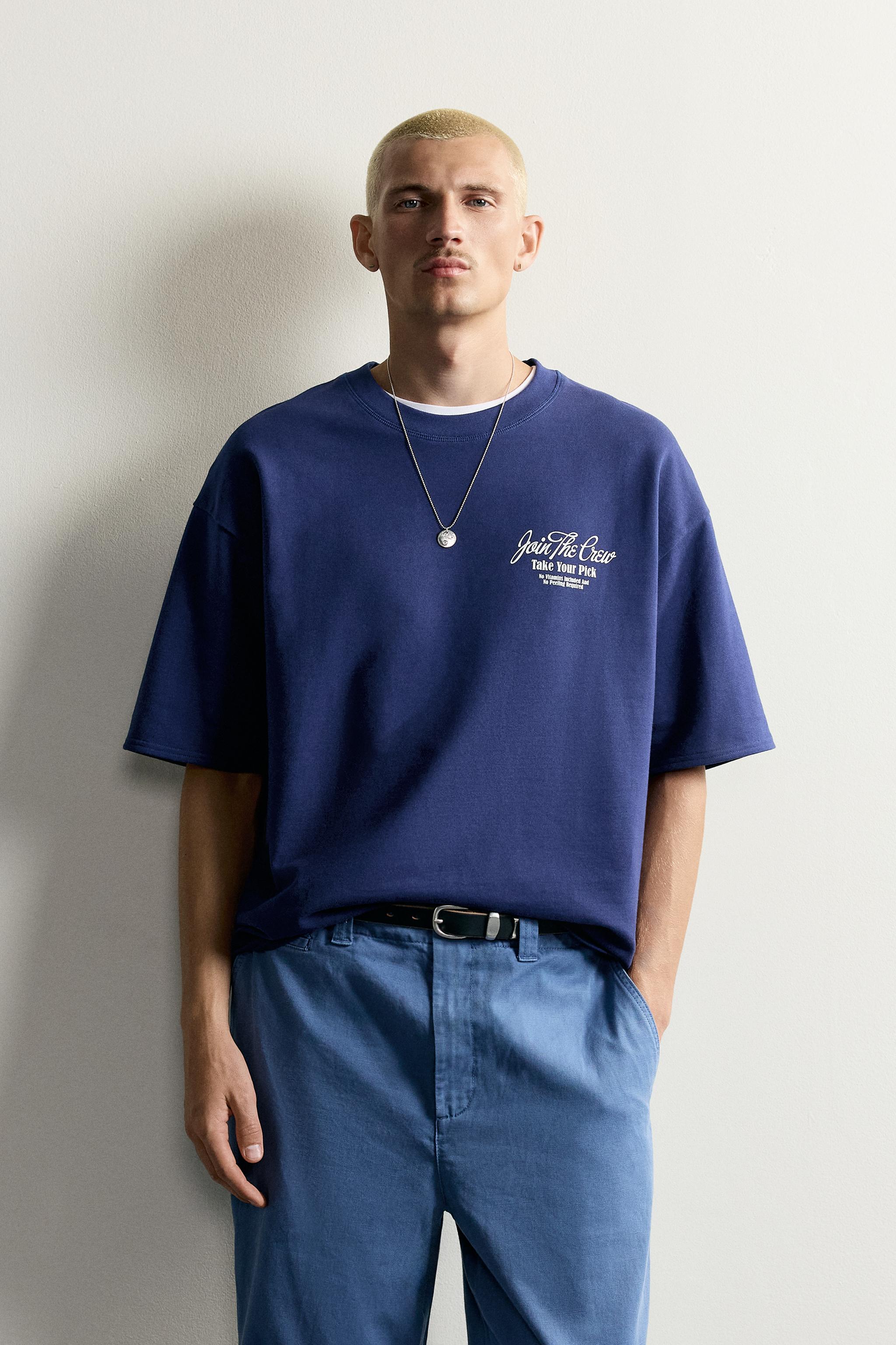 RELAXED FIT CONTRAST GRAPHIC SWEATSHIRT — navy