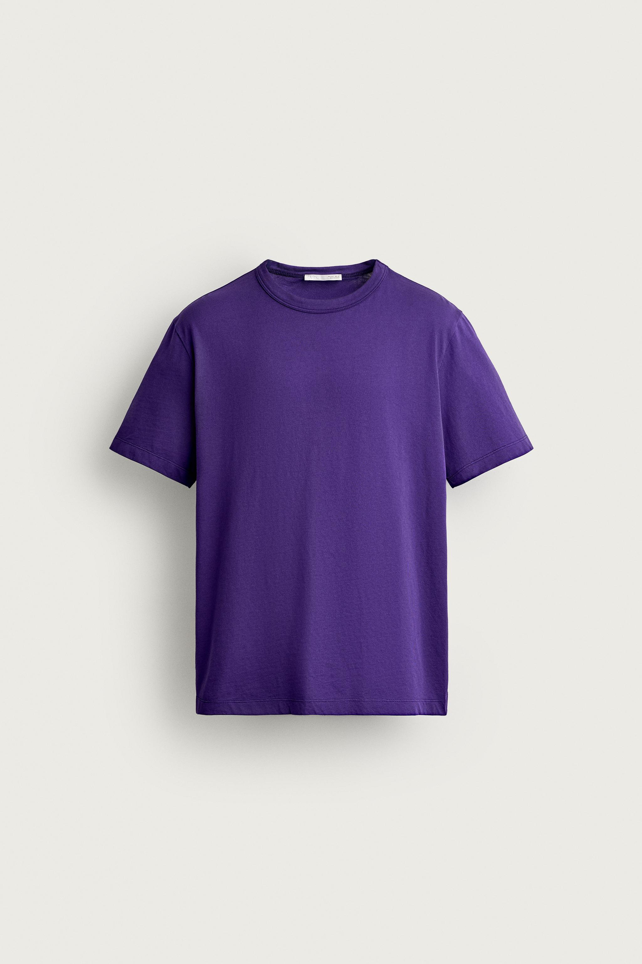 WASHED REGULAR FIT T-SHIRT — Violet