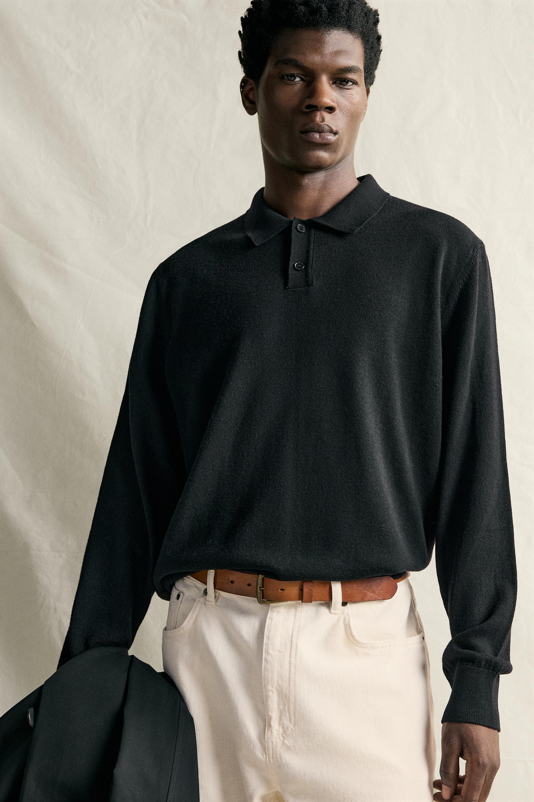 Мужские рубашки Zara 100% WOOL KNIT POLO SHIRT — фото 5