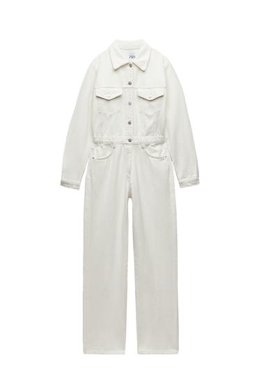 TRF WIDE-LEG DENIM JUMPSUIT