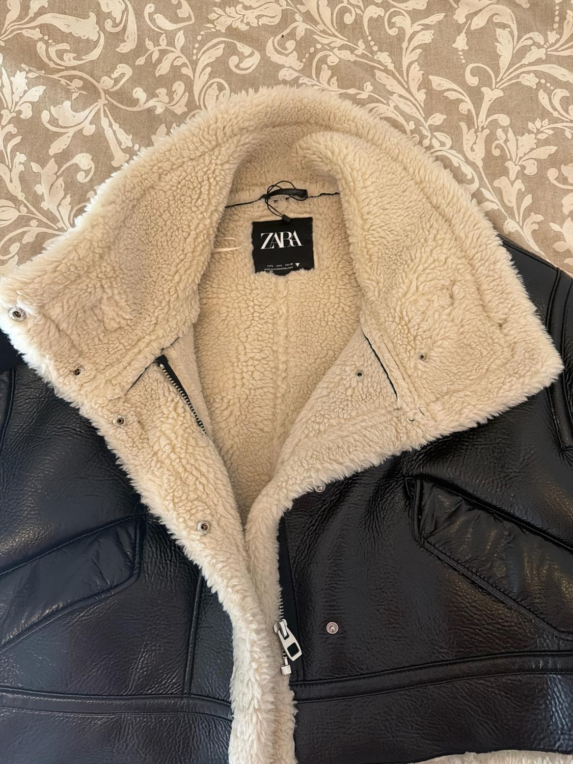 FAUX LEATHER JACKET WITH FAUX SHEARLING - Image 2