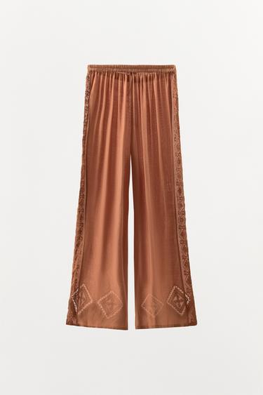 PANTALON DENTELLE LOSANGES LIMITED EDITION - Tuile de Zara - Image 3