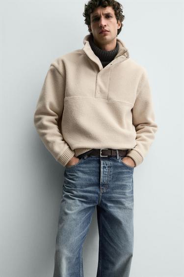 EMBOSSED LEATHER BELT - Taupe grey by Zara - Image 0