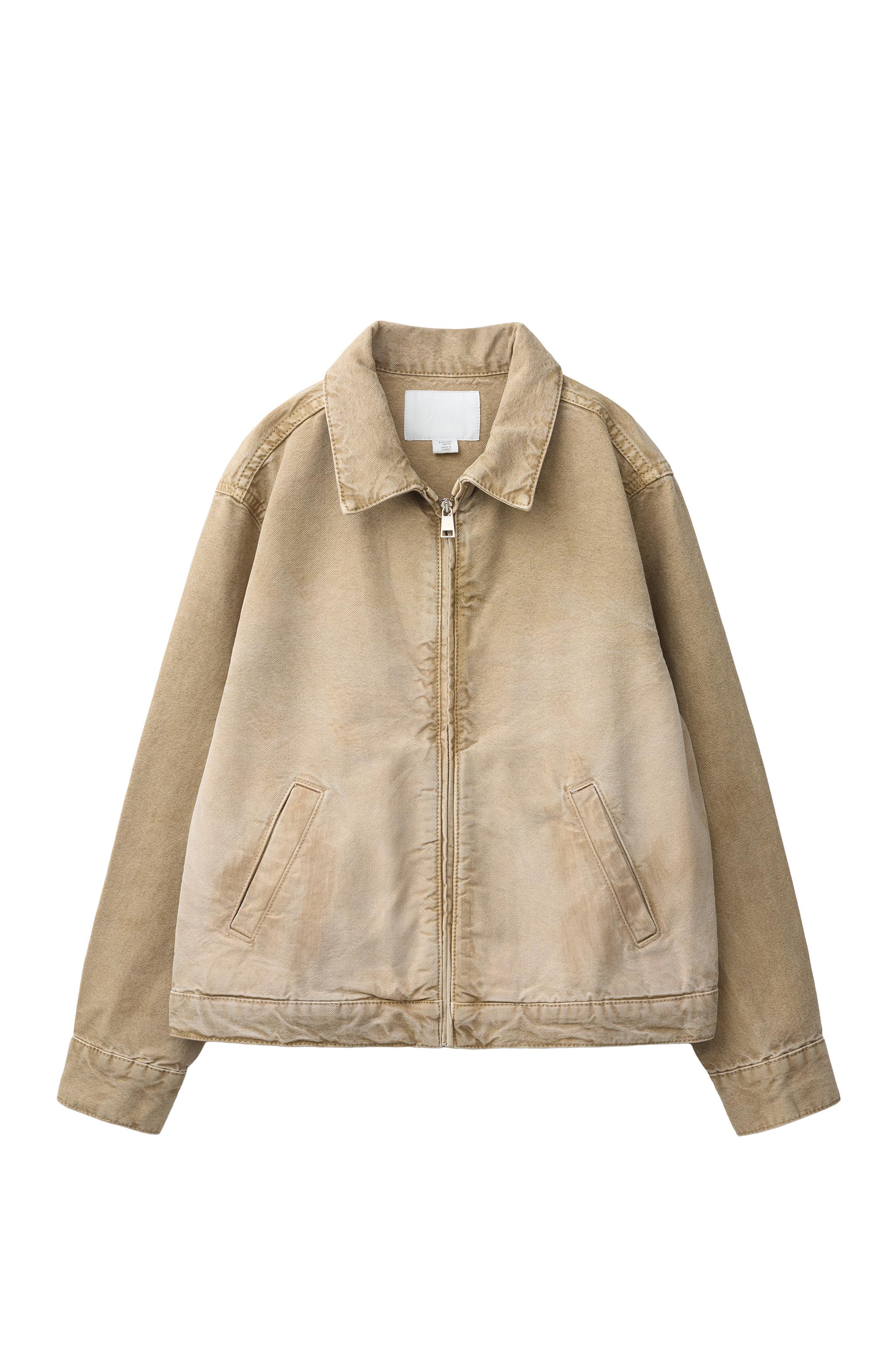 ユーズド加工キャンバスジャケット - エクリュ | ZARA Japan / 日本